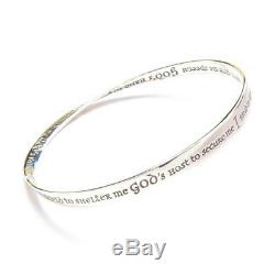 Sterling Silver St Patrick's Prayer Mobius Bangle Bracelet Made in the USA