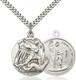 Sterling Silver St Saint Michael Archangel Medal Pendant Necklace Made in USA