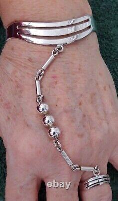 Sterling Silver TH-53 Slave Bracelet & Ring Made In Mexico Heavy A+ Quality. NEW