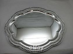 Sterling Silver Tray Oval Made in Italy scallop Shaped