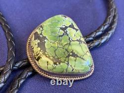 Sterling Silver Turquoise Bolo Tie 34.5 Fine Jewelry Made in Santa Fe READ Sterling Silver Turquoise Bolo Tie 34.5 Fine Jewelry Made in Santa Fe READ