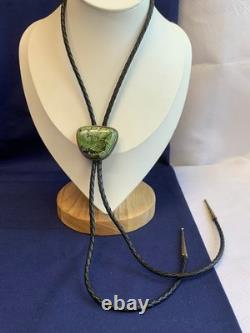 Sterling Silver Turquoise Bolo Tie 34.5 Fine Jewelry Made in Santa Fe READ Sterling Silver Turquoise Bolo Tie 34.5 Fine Jewelry Made in Santa Fe READ