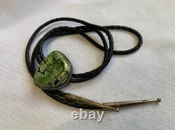 Sterling Silver Turquoise Bolo Tie 34.5 Fine Jewelry Made in Santa Fe READ Sterling Silver Turquoise Bolo Tie 34.5 Fine Jewelry Made in Santa Fe READ