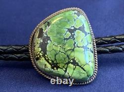 Sterling Silver Turquoise Bolo Tie 34.5 Fine Jewelry Made in Santa Fe READ Sterling Silver Turquoise Bolo Tie 34.5 Fine Jewelry Made in Santa Fe READ