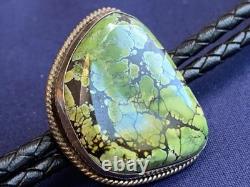 Sterling Silver Turquoise Bolo Tie 34.5 Fine Jewelry Made in Santa Fe READ Sterling Silver Turquoise Bolo Tie 34.5 Fine Jewelry Made in Santa Fe READ