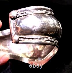 Sterling Silver Turquoise Cuff Bracelet Hand Made Large Stone SPECTACULAR