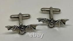 Sterling Silver Vampire Bat Cufflinks Hand Made