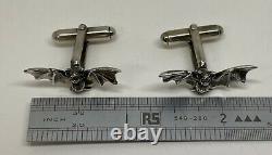 Sterling Silver Vampire Bat Cufflinks Hand Made