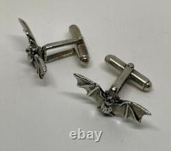 Sterling Silver Vampire Bat Cufflinks Hand Made