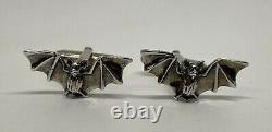 Sterling Silver Vampire Bat Cufflinks Hand Made