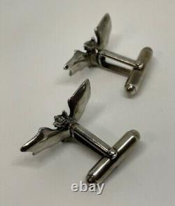 Sterling Silver Vampire Bat Cufflinks Hand Made