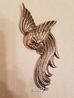 Sterling Silver Vintage Brooch 1920s-1940s, Large Bird, made in Mexico