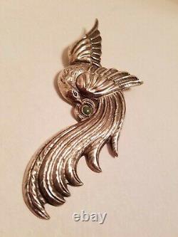 Sterling Silver Vintage Brooch 1920s-1940s, Large Bird, made in Mexico