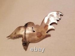 Sterling Silver Vintage Brooch 1920s-1940s, Large Bird, made in Mexico