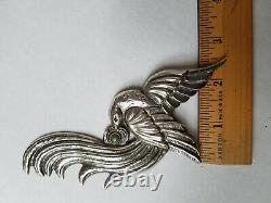 Sterling Silver Vintage Brooch 1920s-1940s, Large Bird, made in Mexico