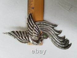 Sterling Silver Vintage Brooch 1920s-1940s, Large Bird, made in Mexico