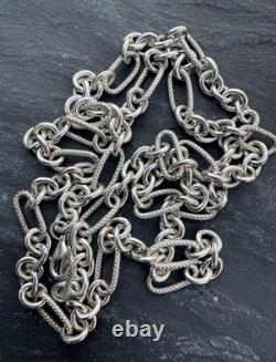 Sterling Silver Vintage Well Made 32'' Long Necklace, 68.5 Grams