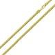 Sterling Silver Yellow Gold Plated Franco Chain Necklace, Made in Italy