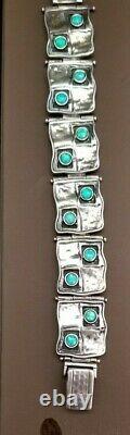 Sterling Silver and Opal Art Deco Bracelet Designer Hand Made