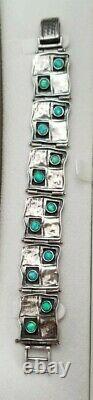 Sterling Silver and Opal Art Deco Bracelet Designer Hand Made