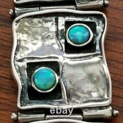 Sterling Silver and Opal Art Deco Bracelet Designer Hand Made