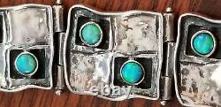 Sterling Silver and Opal Art Deco Bracelet Designer Hand Made