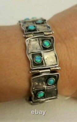 Sterling Silver and Opal Art Deco Bracelet Designer Hand Made