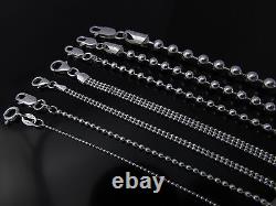 Sterling Silver necklace Ball Bead Chain 1mm, 2mm, 3mm, 4mm, 5mm Made in Italy 925
