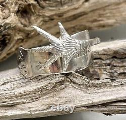 Sterling Silver statement Cocktail ring Made From Bird Claw Sugar Tongs