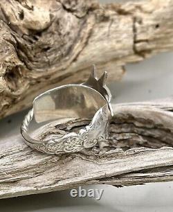 Sterling Silver statement Cocktail ring Made From Bird Claw Sugar Tongs