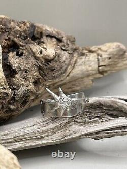 Sterling Silver statement Cocktail ring Made From Bird Claw Sugar Tongs