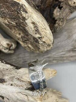 Sterling Silver statement Cocktail ring Made From Bird Claw Sugar Tongs