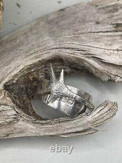 Sterling Silver statement Cocktail ring Made From Bird Claw Sugar Tongs