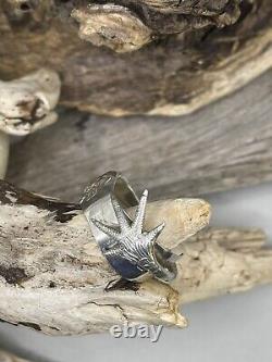 Sterling Silver statement Cocktail ring Made From Bird Claw Sugar Tongs