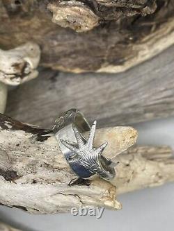 Sterling Silver statement Cocktail ring Made From Bird Claw Sugar Tongs