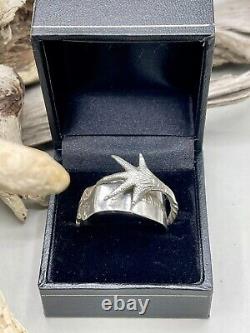 Sterling Silver statement Cocktail ring Made From Bird Claw Sugar Tongs