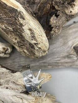 Sterling Silver statement Cocktail ring Made From Bird Claw Sugar Tongs