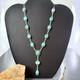 Sterling Southwestern Style Mohave Turquoise Lariat 18-20 Necklace For Women