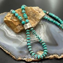 Sterling Southwestern Style Turquoise Disk Beads & Sterling Beads Necklace