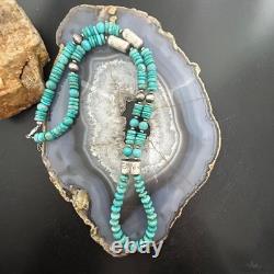 Sterling Southwestern Style Turquoise Disk Beads & Sterling Beads Necklace