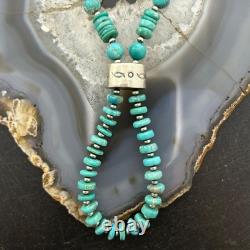 Sterling Southwestern Style Turquoise Disk Beads & Sterling Beads Necklace