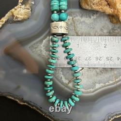 Sterling Southwestern Style Turquoise Disk Beads & Sterling Beads Necklace