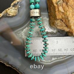 Sterling Southwestern Style Turquoise Disk Beads & Sterling Beads Necklace