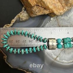 Sterling Southwestern Style Turquoise Disk Beads & Sterling Beads Necklace