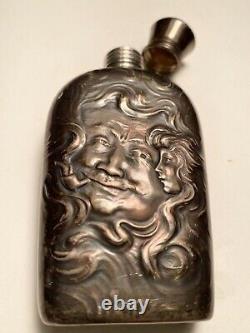 Sterling Unger Bros. Flask, It was made 1900- 1905. Art Nouveau, Beautiful
