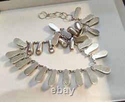 Sterling silver 17 1/2 necklace Made In Mexico tear drops 51.5 grams(B55)