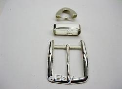 Sterling silver 925 solid buckle loop and tip 52 grams for 1.5 belt made in USA