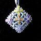 Sterling silver Multi-color flower design handmade pendant Made in Italy