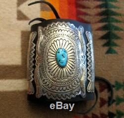 Sterling silver Navajo made keh toh (bow guard)