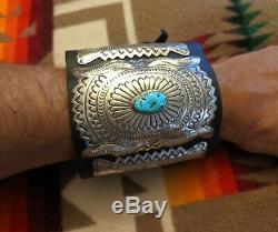 Sterling silver Navajo made keh toh (bow guard)